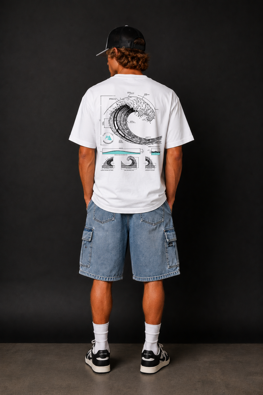 Wave Blueprint Tee . Relax fit