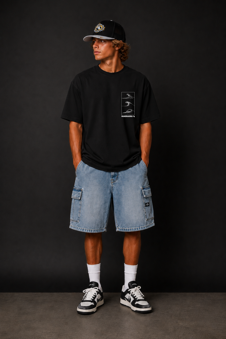Wave Blueprint Tee . Relax fit