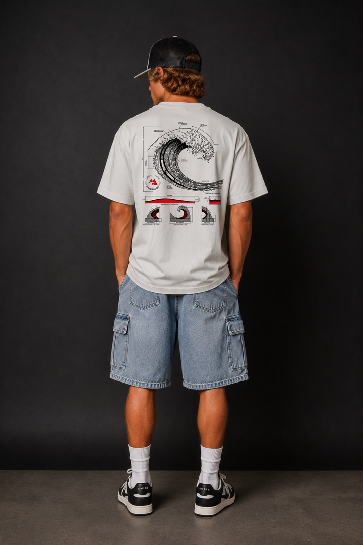 Wave Blueprint Tee . Relax fit