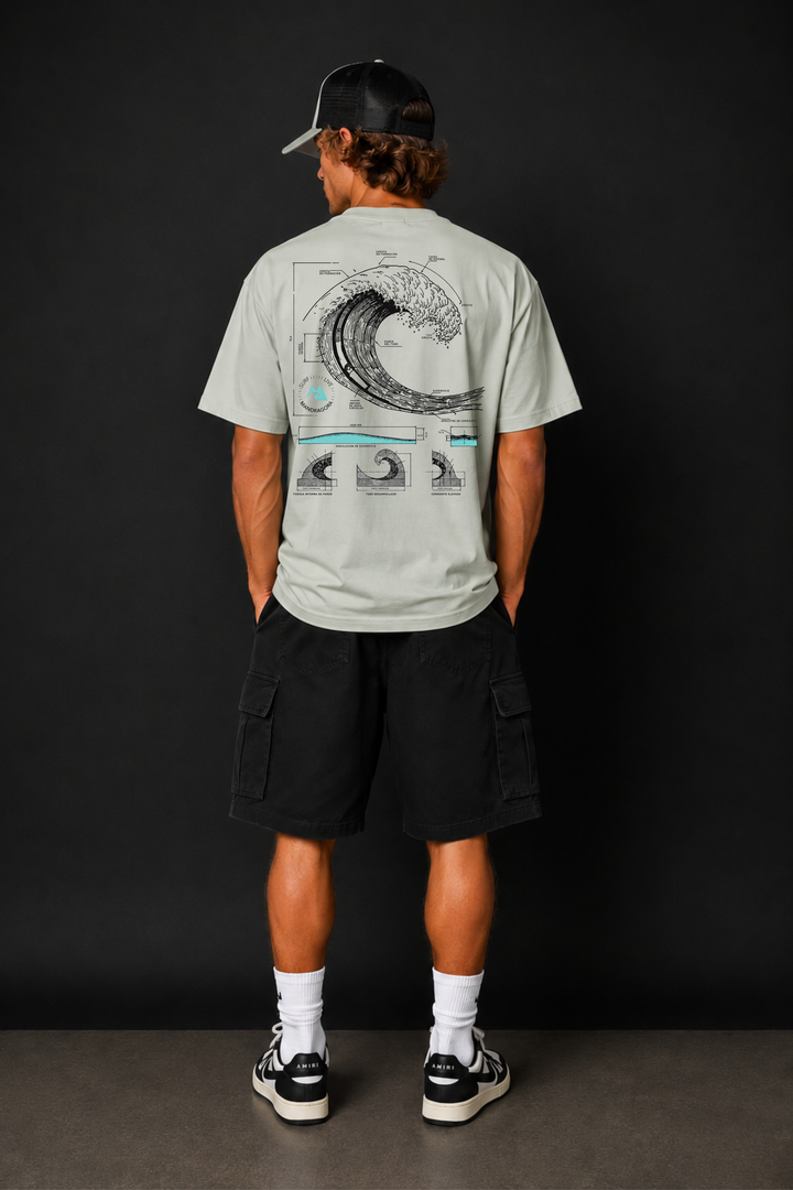 Wave Blueprint Tee . Relax fit