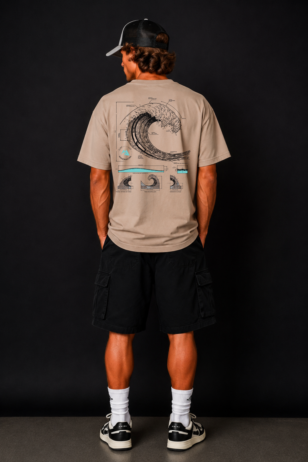 Wave Blueprint Tee . Relax fit