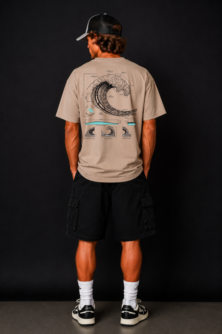 Wave Blueprint Tee . Relax fit